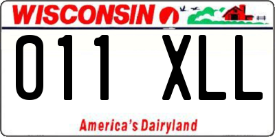 WI license plate 011XLL