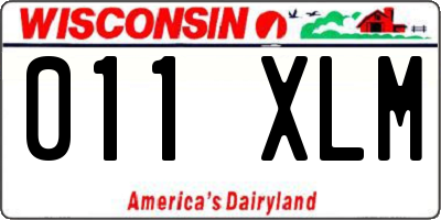 WI license plate 011XLM