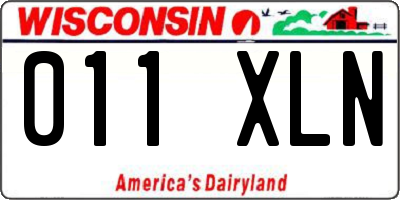 WI license plate 011XLN
