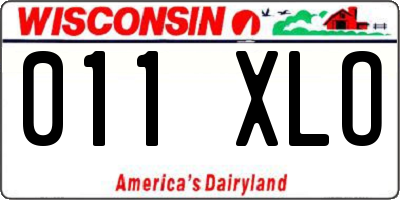 WI license plate 011XLO