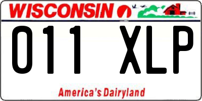 WI license plate 011XLP