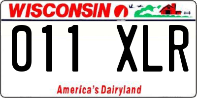 WI license plate 011XLR