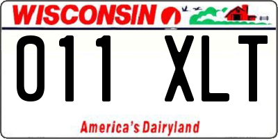 WI license plate 011XLT