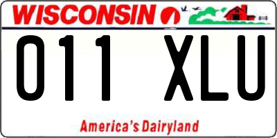 WI license plate 011XLU
