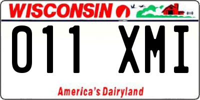 WI license plate 011XMI