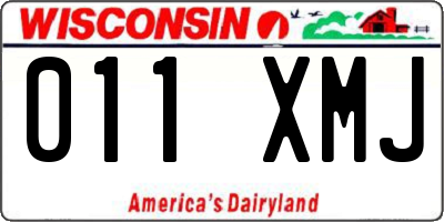 WI license plate 011XMJ