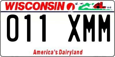 WI license plate 011XMM