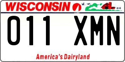 WI license plate 011XMN