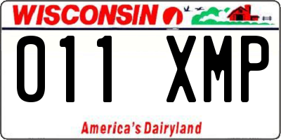 WI license plate 011XMP