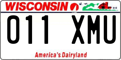 WI license plate 011XMU
