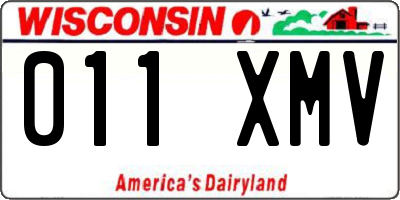 WI license plate 011XMV
