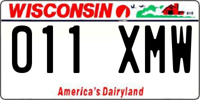 WI license plate 011XMW