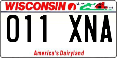 WI license plate 011XNA