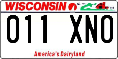WI license plate 011XNO