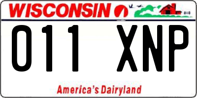 WI license plate 011XNP