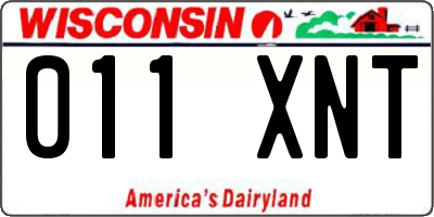 WI license plate 011XNT