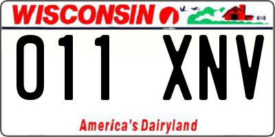 WI license plate 011XNV