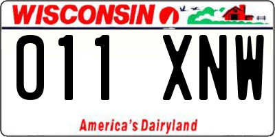 WI license plate 011XNW