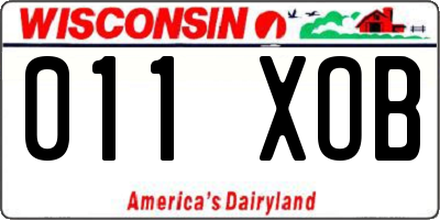 WI license plate 011XOB
