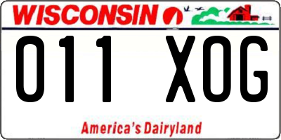 WI license plate 011XOG