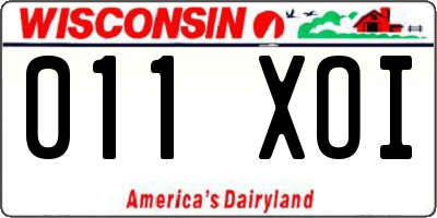 WI license plate 011XOI