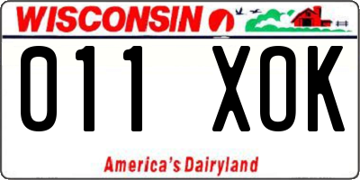 WI license plate 011XOK