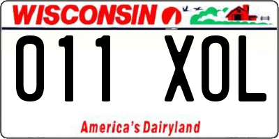 WI license plate 011XOL