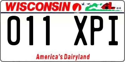 WI license plate 011XPI