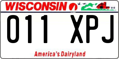 WI license plate 011XPJ