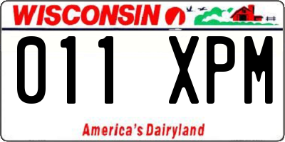 WI license plate 011XPM