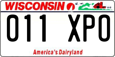 WI license plate 011XPO