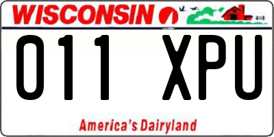 WI license plate 011XPU