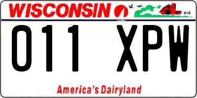 WI license plate 011XPW