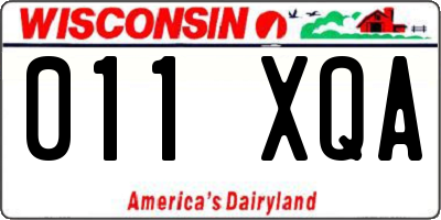 WI license plate 011XQA