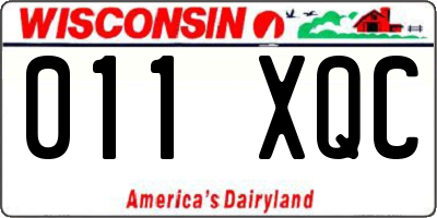 WI license plate 011XQC