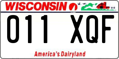 WI license plate 011XQF