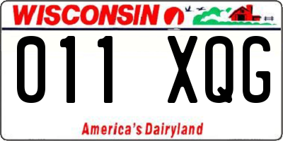 WI license plate 011XQG