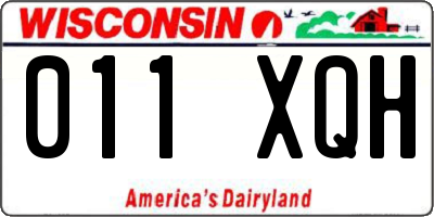 WI license plate 011XQH