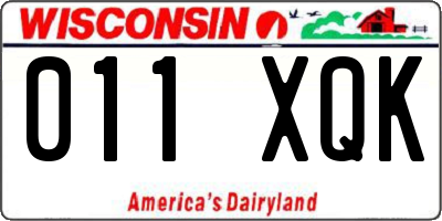 WI license plate 011XQK