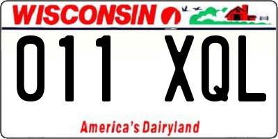 WI license plate 011XQL