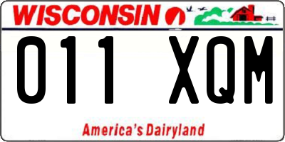 WI license plate 011XQM