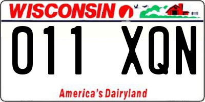 WI license plate 011XQN