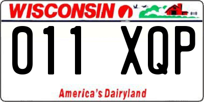 WI license plate 011XQP