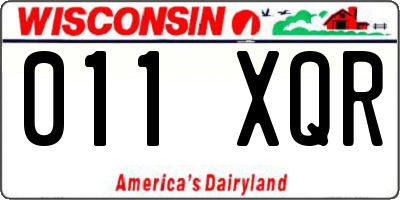 WI license plate 011XQR