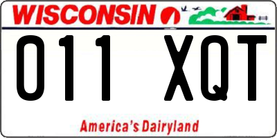 WI license plate 011XQT
