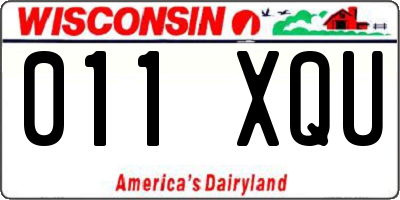 WI license plate 011XQU