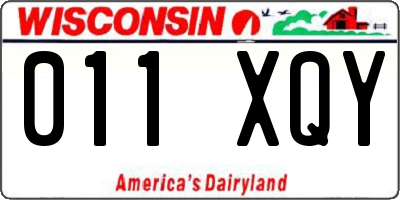 WI license plate 011XQY