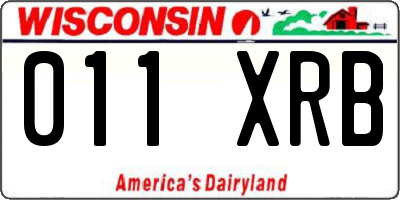 WI license plate 011XRB