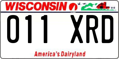 WI license plate 011XRD