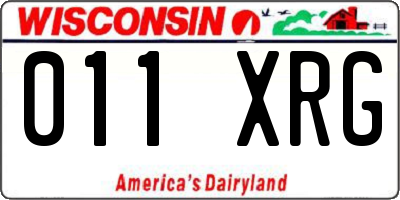 WI license plate 011XRG